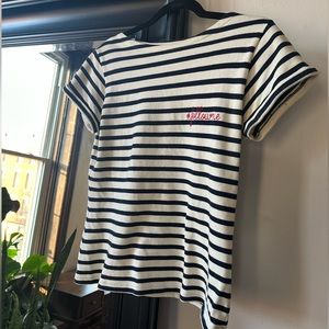 Anthropologie striped Parisian shirt #followme inscribed